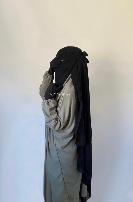 3 Layer Chiffon Niqab- Extra Long