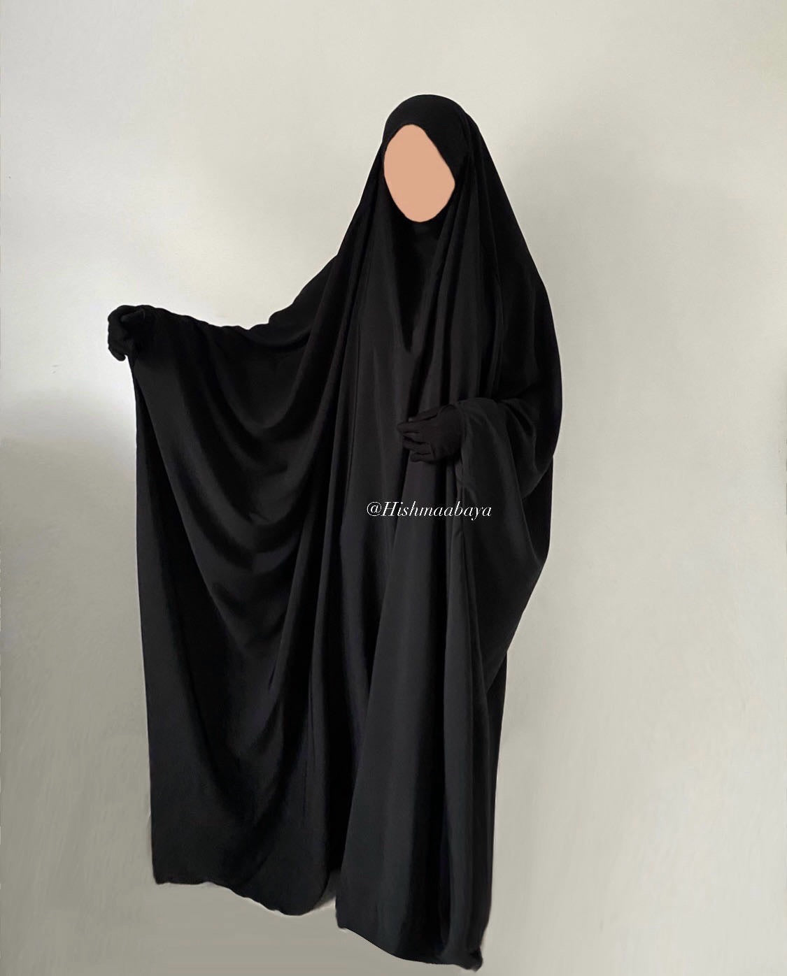 Jilbab noir cheap 2 pieces